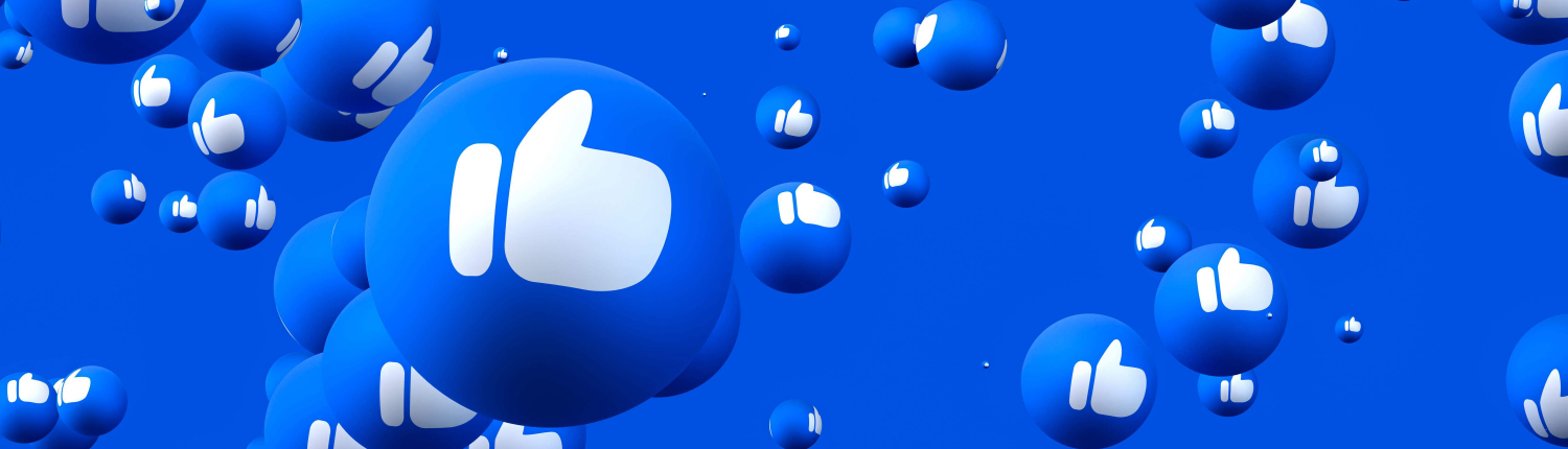 Blaue Like-Buttons für Social Medie -